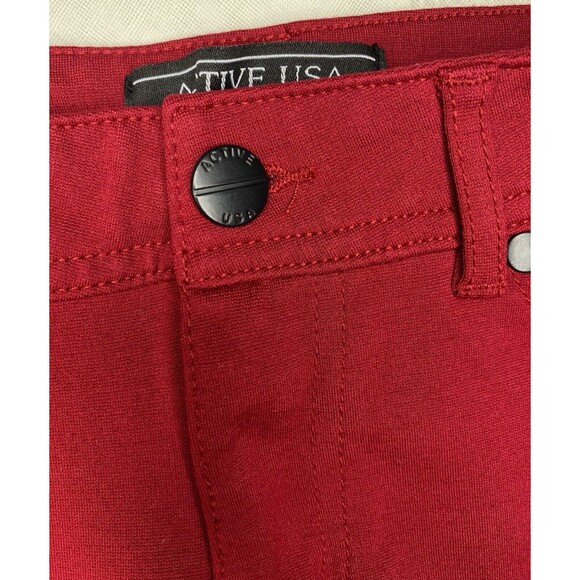 Active USA Shorts Size M Flat Front Stretch Activewear 5 Pocket Cheeky Beach Red - Picture 5 of 8